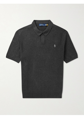 Polo Ralph Lauren - Logo-Embroidered Ribbed Cotton Polo Shirt - Men - Gray - XS