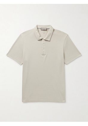 Canali - Slim-Fit Cotton and Lyocell-Blend Piqué Polo Shirt - Men - Neutrals - IT 46