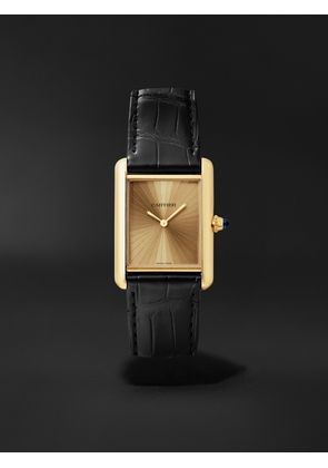 Cartier - Tank Louis Cartier Medium Automatic 33.7mm 18-Karat Gold and Alligator Watch, Ref. No. CRWGTA0211 - Men - Gold