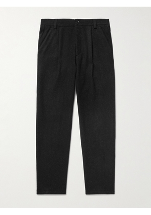 Oliver Spencer - Morton Straight-Leg Pleated Cotton-Blend Suit Trousers - Men - Black - UK/US 28