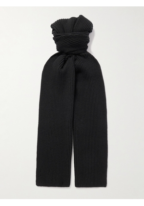 Johnstons of Elgin - Ribbed Cashmere Scarf - Men - Black