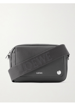 LOEWE - Pebble Full-Grain Leather Messenger Bag - Men - Gray