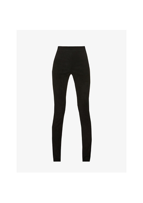 Womens Joseph High-Rise Suede Leggings