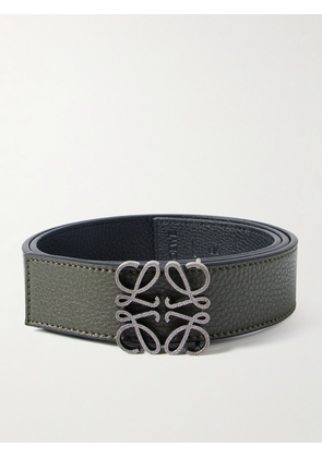 LOEWE - Anagram 3.5cm Reversible Leather Belt - Men - Green - EU 85