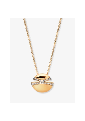 Womens Bvlgari Cabochon 18ct Yellow-Gold and 0.55ct Pavé-Diamond Pendant Necklace