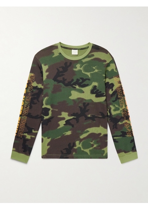Aimé Leon Dore - Camouflage-Print Waffle-Knit Cotton T-Shirt - Men - Green - XS