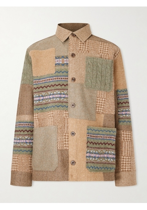 Polo Ralph Lauren - Patchwork Wool and Cashmere-Blend Cardigan - Men - Brown - S