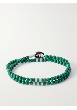 Mikia - Sterling Silver Malachite Bracelet - Men - Green
