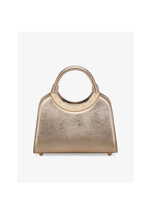 Womens Bvlgari Roma Mini Metallic-Leather Top-Handle Bag