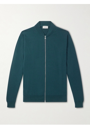 John Smedley - 16.Singular Merino Wool Zip-Up Cardigan - Men - Green - S