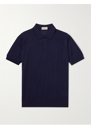 John Smedley - Cotton and Cashmere-Blend Polo Shirt - Men - Blue - S