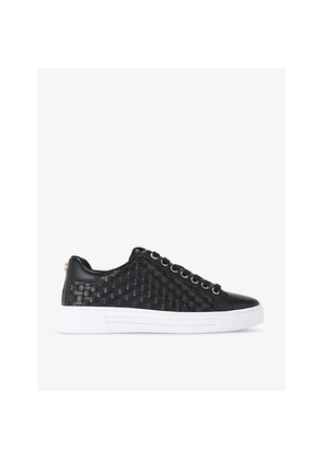 Womens Carvela Daze Weave Logo-Plaque Faux-Leather Low-Top Trainers