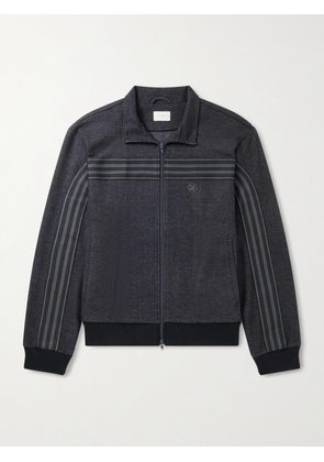 Aimé Leon Dore - Webbing-Trimmed Herringbone Wool and Cotton-Blend Track Jacket - Men - Blue - S