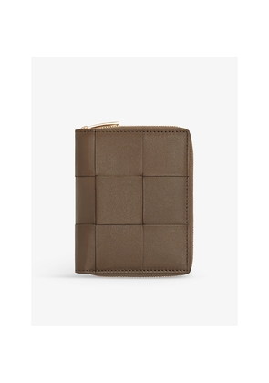 Womens Bottega Veneta Intrecciato Padded Zip-Around Leather Wallet