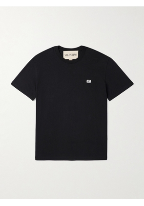 Valentino Garavani - Logo-Appliquéd Cotton-Jersey T-Shirt - Men - Black - XS
