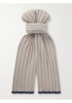 Brunello Cucinelli - Ribbed Cashmere Scarf - Men - Neutrals