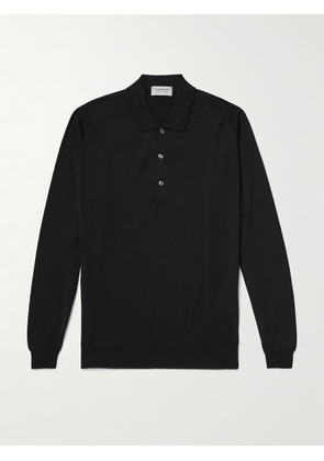 John Smedley - Belper Slim-Fit Merino Wool Polo Shirt - Men - Black - S