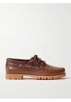 VINNY's - Aztec Leather Boat Shoes - Men - Brown - EU 40