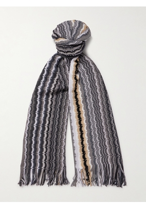 Missoni - Fringed Wool Scarf - Men - Gray