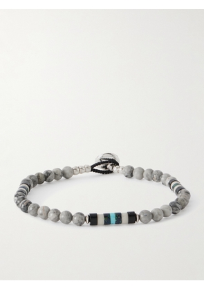 Mikia - Sterling Silver Jasper Bracelet - Men - Gray - M