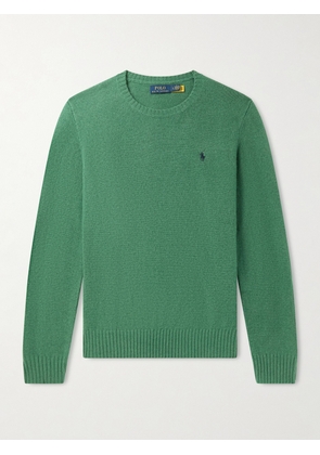 Polo Ralph Lauren - Logo-Embroidered Wool and Cashmere-Blend Sweater - Men - Green - S
