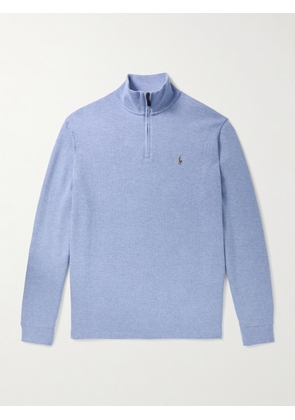 Polo Ralph Lauren - Logo-Embroidered Cotton Half-Zip Sweater - Men - Blue - XS