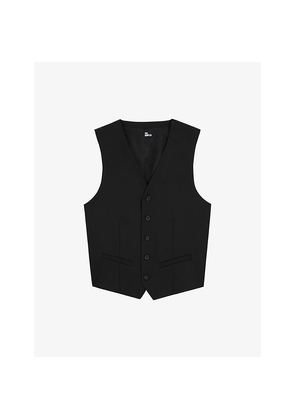 Mens The Kooples Darted-Front Slim-Fit Wool Waistcoat