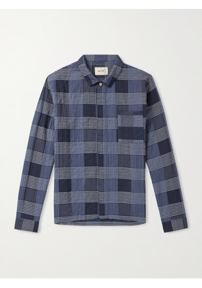 Folk - Patch Checked Cotton-Blend Shirt - Men - Blue - XS