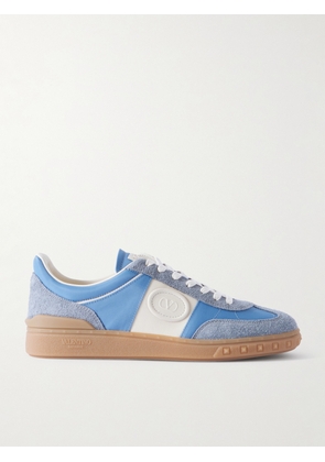 Valentino Garavani - Upvillage Leather and Suede-Trimmed Twill Sneakers - Men - Blue - EU 41