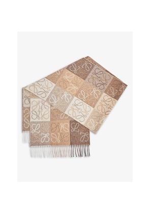 Womens Loewe Anagram Wool and Cashmere-Blend Scarf