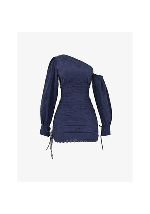 Womens Mistress Rocks Broderie Slim-Fit Off-Shoulder Cotton Mini Dress