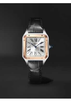 Cartier - Santos-Dumont Large 43.5mm 18-Karat Rose Gold, Stainless Steel and Alligator Watch, Ref. No. CRW2SA0037 - Men - Gray