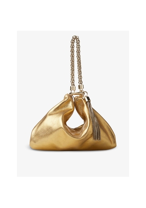 Womens Jimmy Choo Callie Metallic Leather Clutch