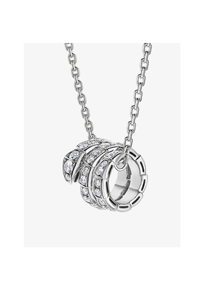 Bvlgari Serpenti Viper 18ct White-Gold and 0.63ct Round-Cut Diamond Pendant Necklace