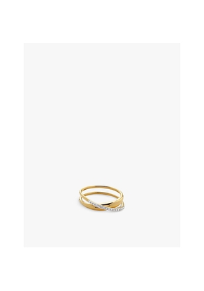 Womens Monica Vinader Nura Wrap 18ct Yellow Gold-Plated Vermeil Sterling-Silver and 0.108ct Brilliant-Cut Lab-Grown Diamond Ring