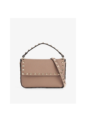 Womens Valentino Garavani Rockstud Logo-Embossed Leather Cross-Body Bag