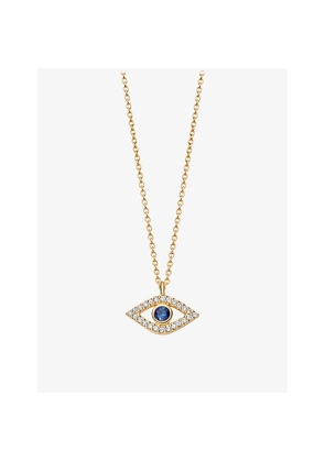Womens Astley Clarke Fine Biography Evil Eye 14ct Yellow-Gold, 0.04ct Sapphire and 0.106ct Lab-Grown Diamond Pendant Necklace