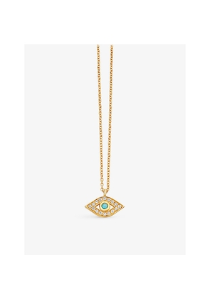 Womens Astley Clarke Biography Mini Evil Eye 18ct Yellow Gold Vermeil and Turquoise Pendant Necklace