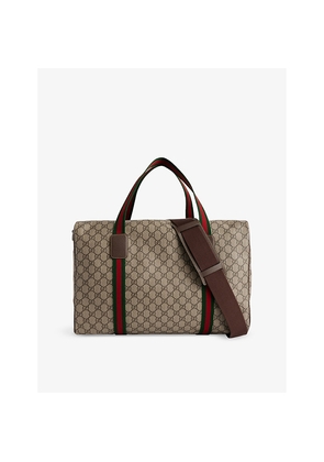 Mens Gucci Gg Monogram Medium Coated-Canvas Duffle Bag