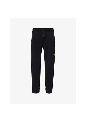 Mens Stone Island Brand-Badge Tapered-Leg Regular-Fit Cotton-Jersey Jogging Bottoms