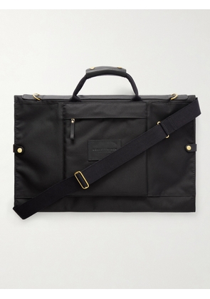Bennett Winch - Trifold Leather-Trimmed Cotton-Canvas Suit Carrier - Men - Black