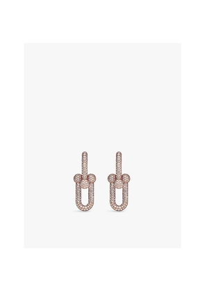 Womens Tiffany & Co Tiffany Hardwear Large Link 18ct Rose-Gold and 3.24ct Round-Brilliant Cut Diamond Earrings