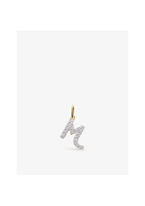 Womens Monica Vinader M Letter 14ct Yellow-Gold and Lab-Grown Diamond Charm
