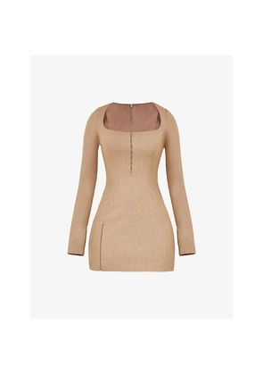 Womens Mistress Rocks Long-Sleeve Stretch-Tailored Mini Dress