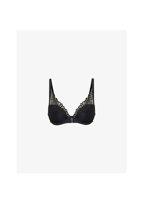 Womens Chantelle Legend Underwire Plunge Stretch-Wovent-Shirt Bra