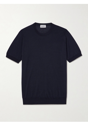 John Smedley - Hilcote Merino Wool and Sea Island Cotton-Blend T-Shirt - Men - Blue - S