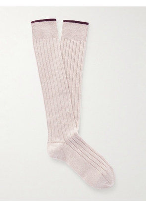 Brunello Cucinelli - Ribbed Cashmere Socks - Men - Neutrals - M