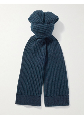 Johnstons of Elgin - Ribbed Donegal Cashmere Scarf - Men - Blue