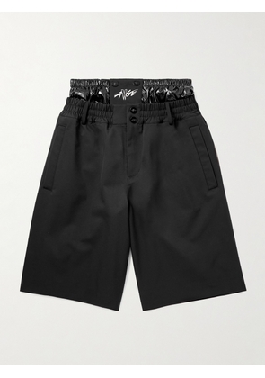Moncler Genius - A$AP Rocky Wide-Leg Shell-Trimmed Canvas Shorts - Men - Black - IT 46