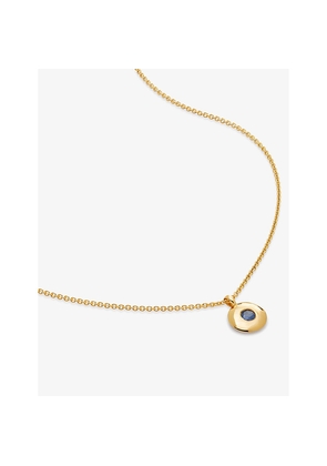 Womens Monica Vinader September Birthstone 18ct Yellow Gold-Plated Vermeil Sterling-Silver and Sapphire Pendant Necklace